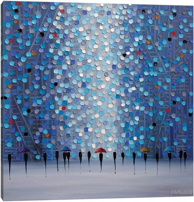 5 Umbrellas Canvas Art Print - Rain Inspired