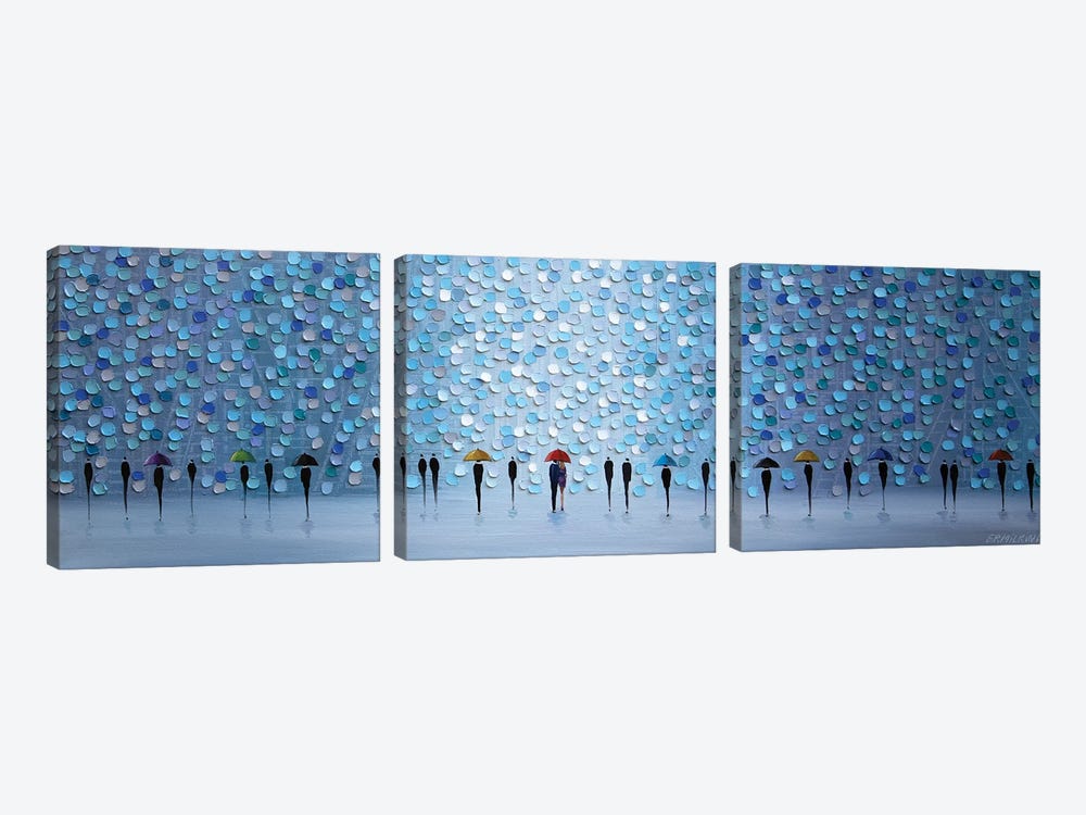 10 Umbrellas by Ekaterina Ermilkina 3-piece Canvas Artwork