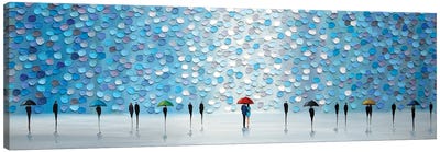 Under The Blue Rain Canvas Art Print - Rain Art
