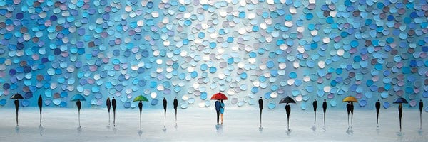 Large Scenic & Landscape Art - Canvas Prints: Under The Blue Rain by Ekaterina Ermilkina