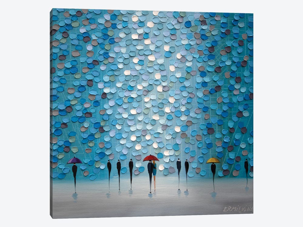 3 Tiny Umbrellas by Ekaterina Ermilkina 1-piece Canvas Print