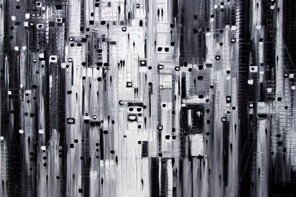 Black & White Abstract Art: City Hive by Ekaterina Ermilkina