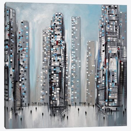 One Day In The City Canvas Print #ERM213} by Ekaterina Ermilkina Canvas Artwork