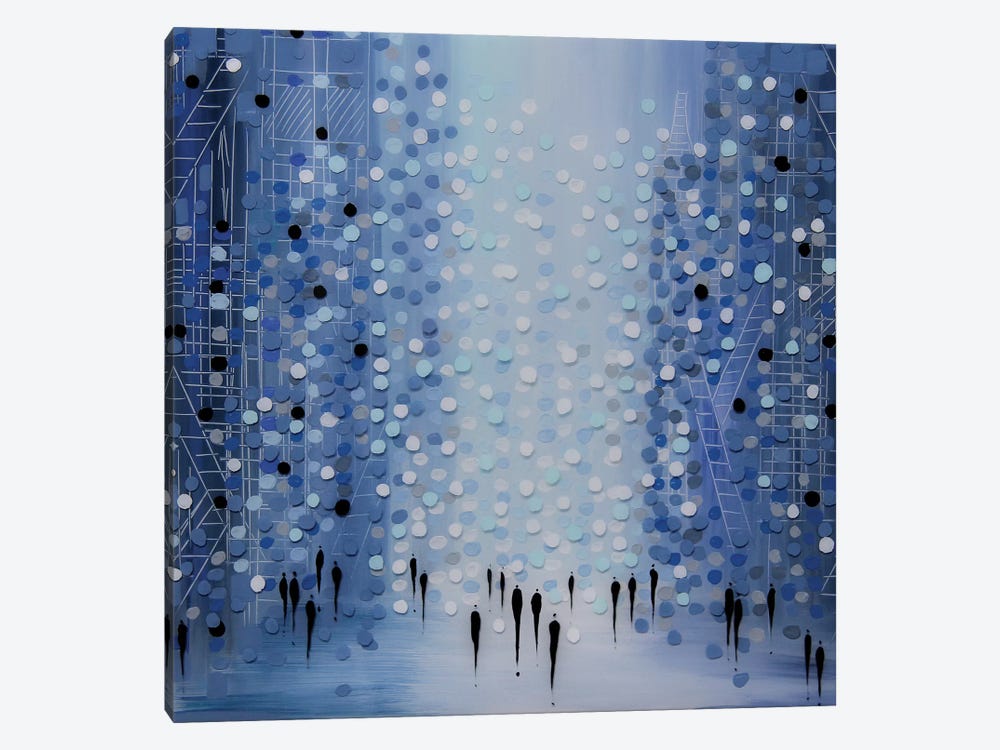 City in Blue by Ekaterina Ermilkina 1-piece Canvas Wall Art