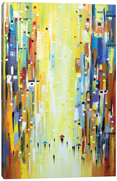 Three Colorful Umbrellas Canvas Art Print - Ekaterina Ermilkina