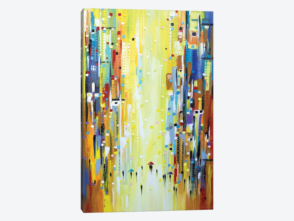 Three Colorful Umbrellas by Ekaterina Ermilkina 1-piece Canvas Art