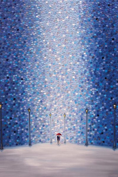 Palette Knife Prints: Red Umbrella by Ekaterina Ermilkina