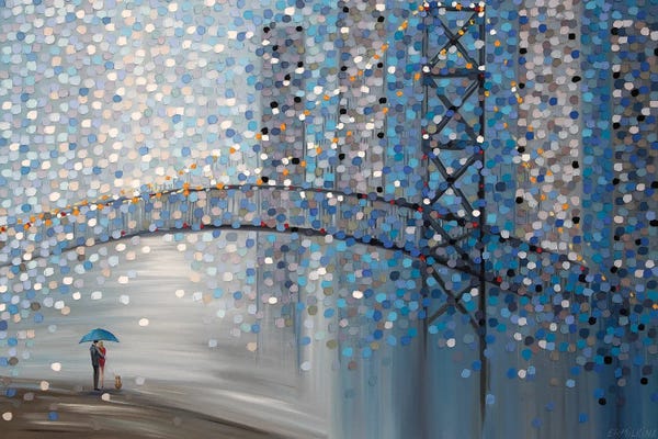 Palette Knife Prints: Date By The Bridge by Ekaterina Ermilkina