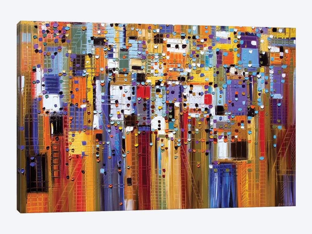 Colorful City by Ekaterina Ermilkina 1-piece Canvas Wall Art
