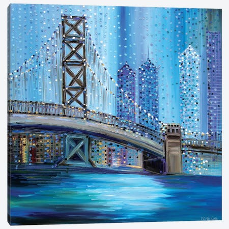 Philadelphia Bridge Canvas Print #ERM43} by Ekaterina Ermilkina Canvas Wall Art