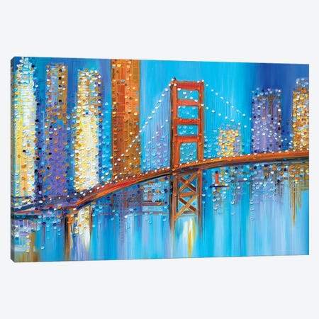 Golden Gate Bridge Canvas Print #ERM62} by Ekaterina Ermilkina Canvas Wall Art