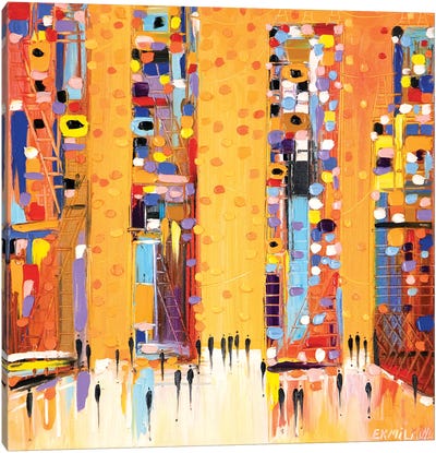 Sunset In The City Canvas Art Print - Mellow Yellow