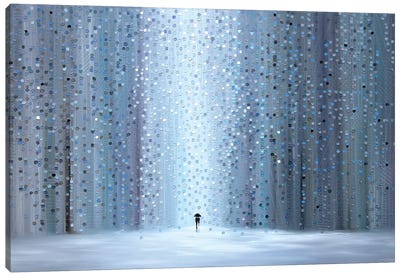 Rainy Stroll Canvas Art Print - Contemporary Fine Art