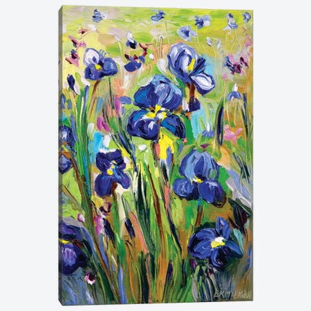 Iris Garden Canvas Print #ERM93} by Ekaterina Ermilkina Canvas Print