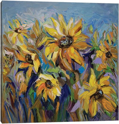 Sunflowers Canvas Art Print - Textured Florals