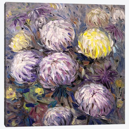 Chrysanthemums Canvas Print #ERM97} by Ekaterina Ermilkina Canvas Wall Art