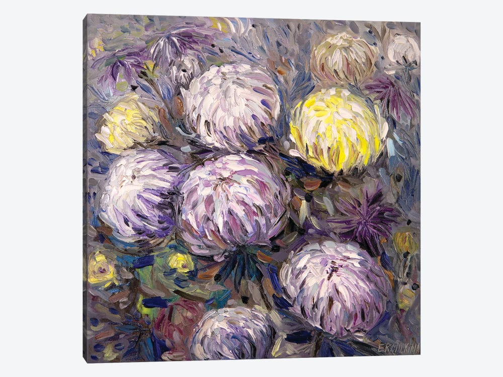 Chrysanthemums by Ekaterina Ermilkina 1-piece Canvas Art Print