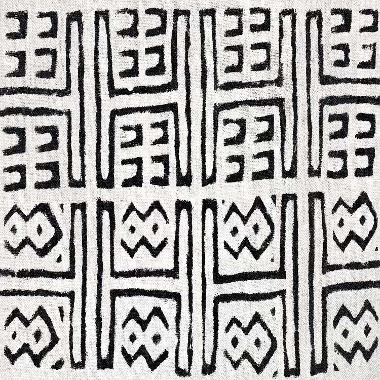 Mudcloth White Geometric Design VII