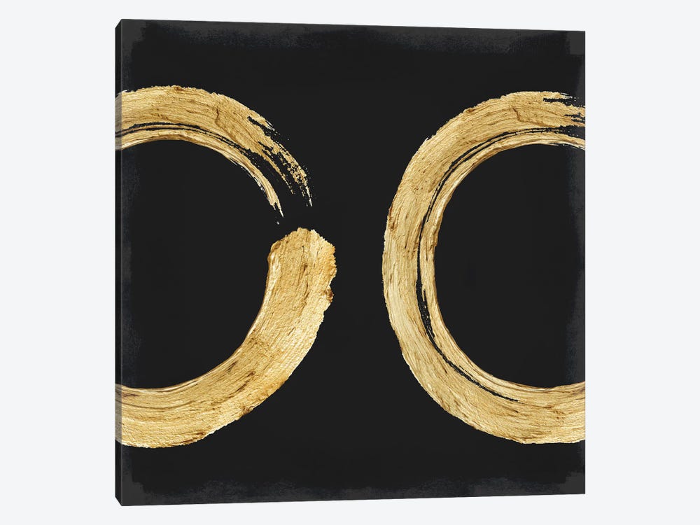 Gold Zen Circle On Black II by Ellie Roberts 1-piece Art Print