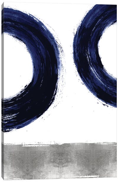 Gravitate Blue II Canvas Art Print - Circular Abstract Art