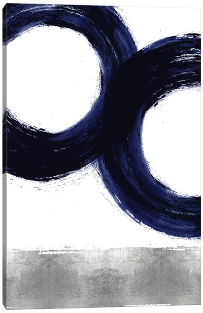 Gravitate Blue III Canvas Art Print - Circular Abstract Art