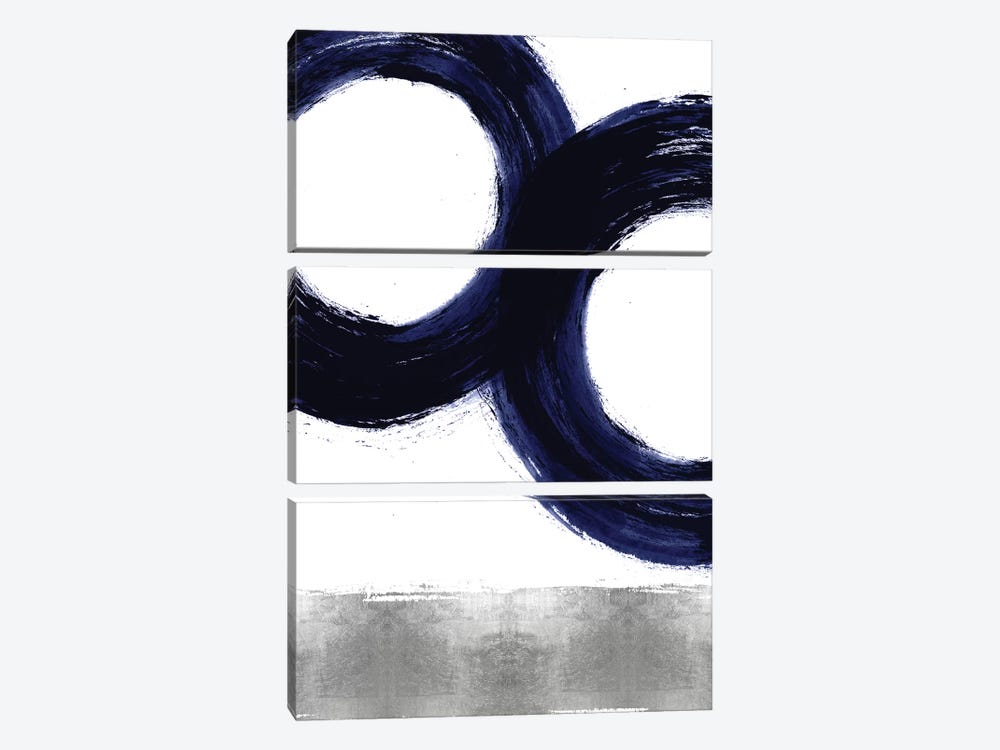 Gravitate Blue III by Ellie Roberts 3-piece Canvas Print