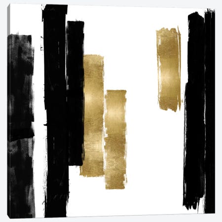 Vertical Black and Gold I Canvas Print #ERO135} by Ellie Roberts Art Print