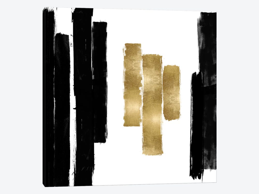Vertical Black and Gold II by Ellie Roberts 1-piece Art Print