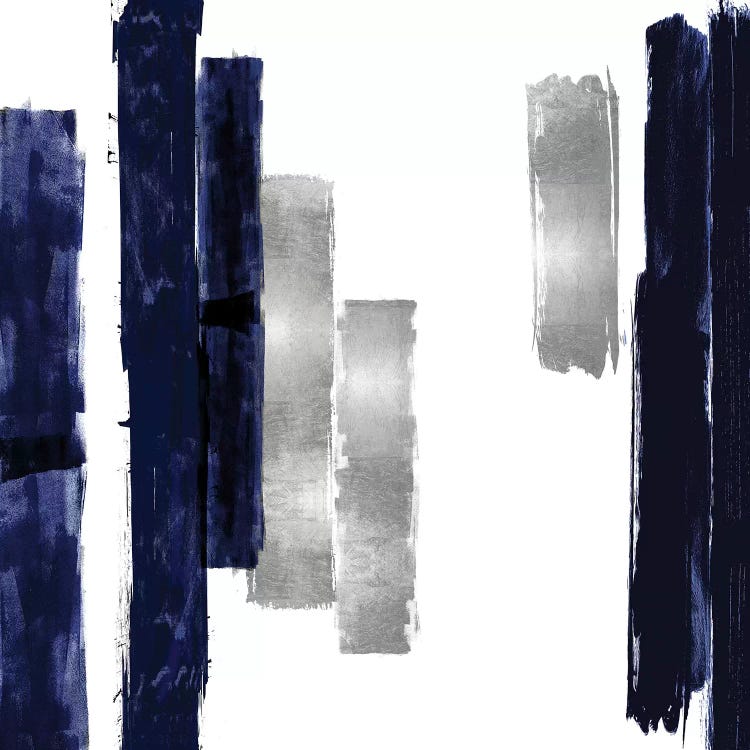 Vertical Blue and Silver I by Ellie Roberts canvas print