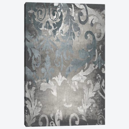 Damask in Silver I Canvas Print #ERO141} by Ellie Roberts Art Print