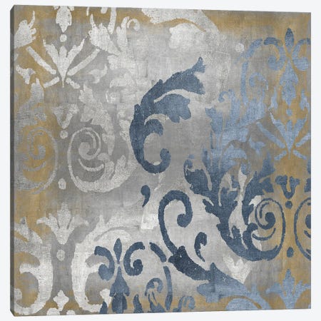 Damask in Silver and Gold I Canvas Print #ERO143} by Ellie Roberts Canvas Art Print
