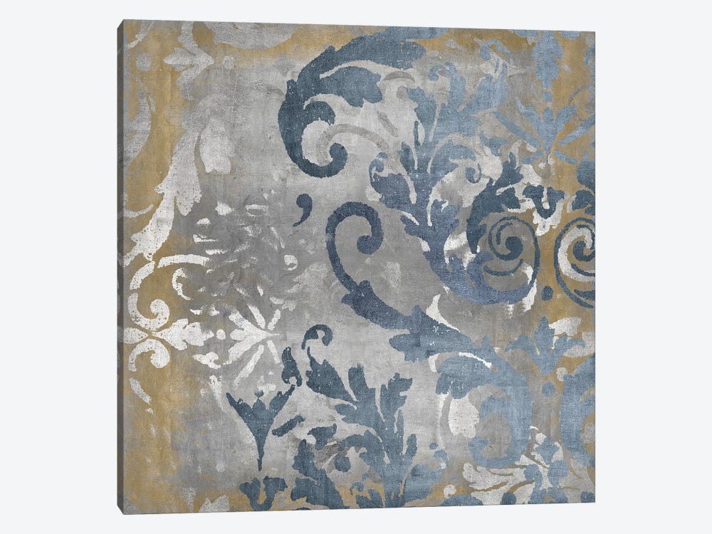 Damask in Silver and Gold II by Ellie Roberts 1-piece Canvas Artwork
