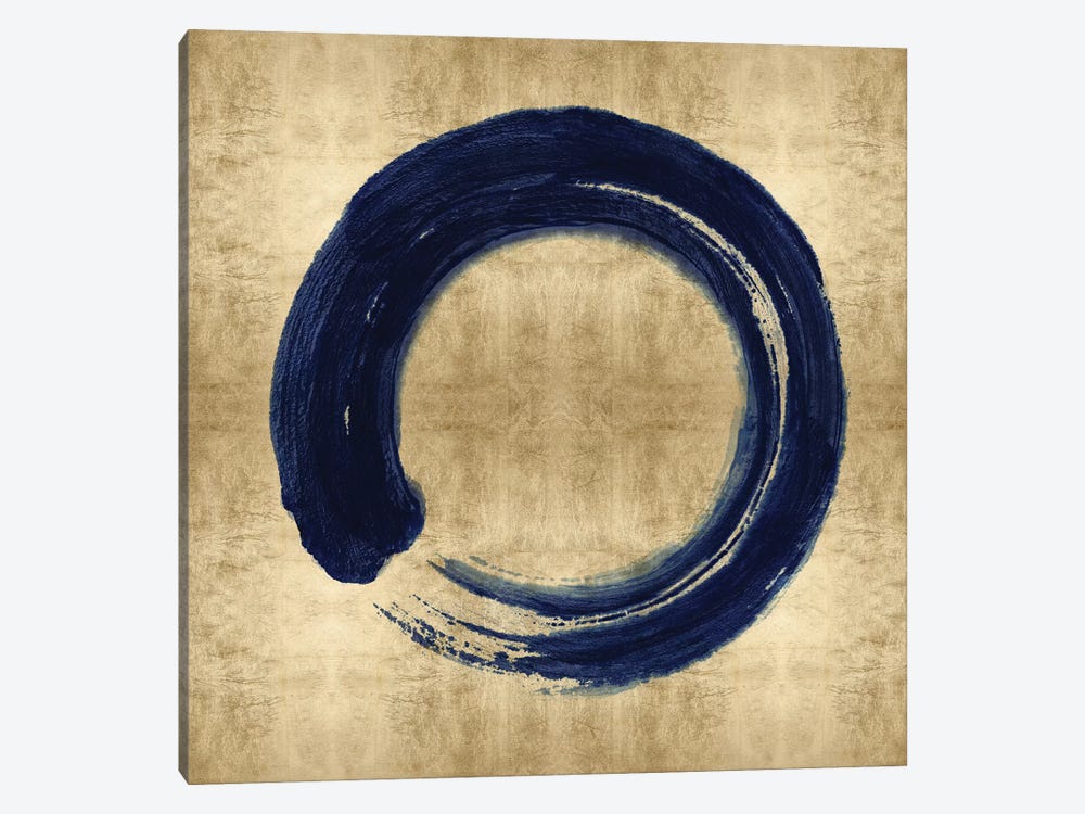 Blue Zen Circle on Gold I by Ellie Roberts 1-piece Canvas Art Print