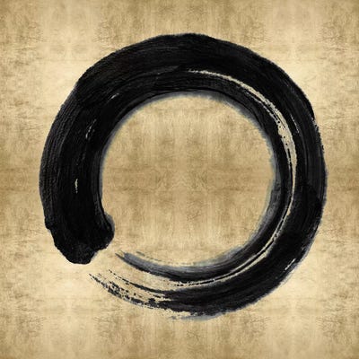 Black Zen Circle on Gold I by Ellie Roberts canvas print