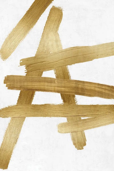 Minimalist Paintings: Crossroads Gold III by Ellie Roberts