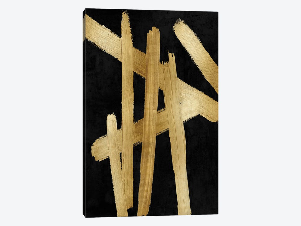 Crossroads Gold on Black I by Ellie Roberts 1-piece Canvas Print