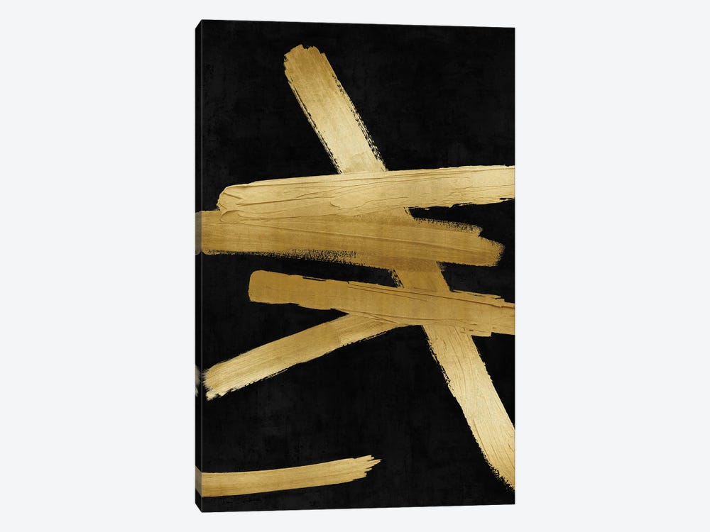 Crossroads Gold on Black II by Ellie Roberts 1-piece Canvas Art Print