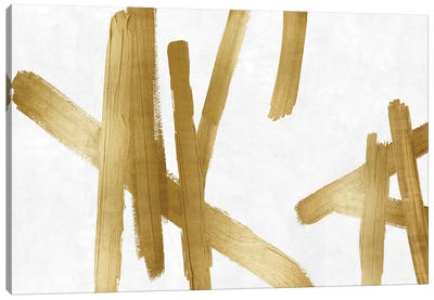Strokes Gold I Canvas Art Print - Minimalist Kitchen Art