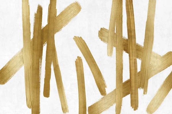 Minimalist Paintings: Strokes Gold II by Ellie Roberts
