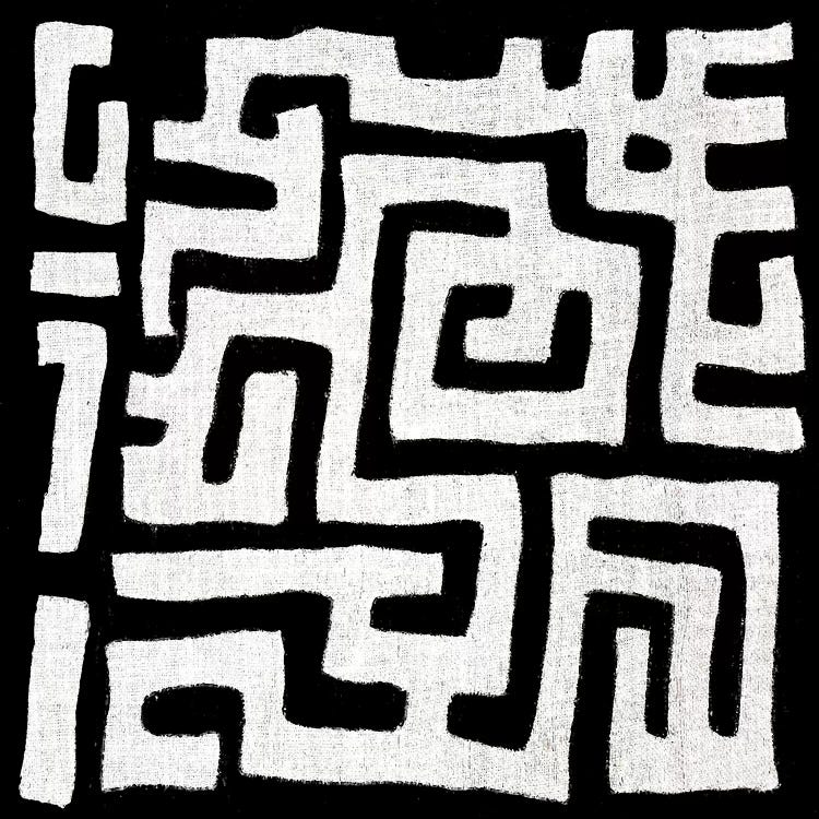 Mudcloth Black Geometric Design I by Ellie Roberts wall art