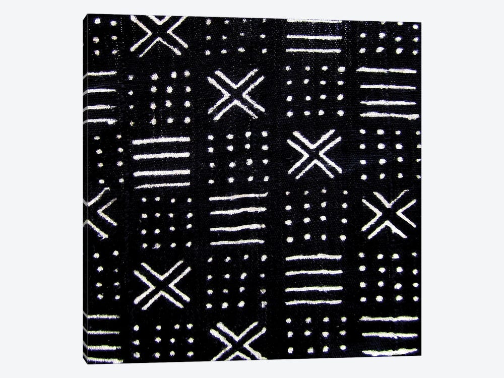 Mudcloth Black Geometric Design III by Ellie Roberts 1-piece Art Print