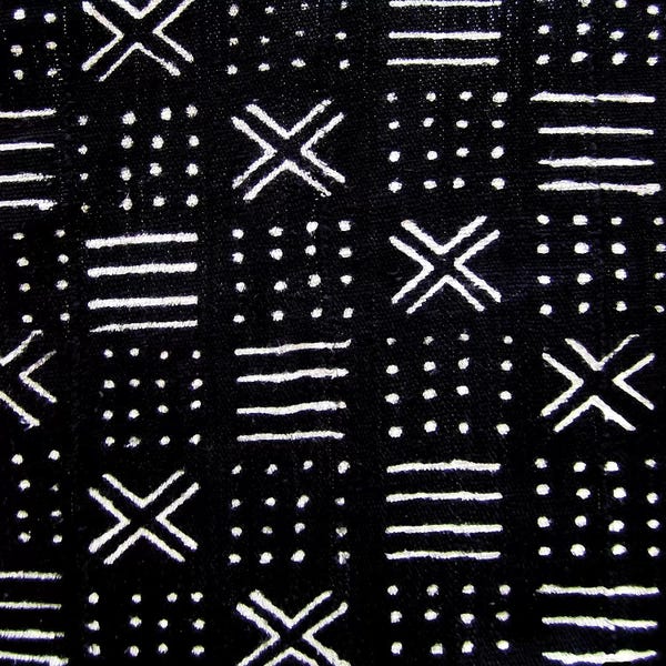 Black & White Patterns: Mudcloth Black Geometric Design III by Ellie Roberts