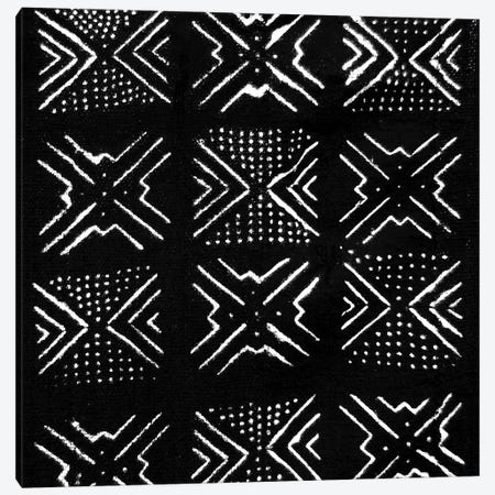 Mudcloth Black Geometric Design IV Canvas Print #ERO91} by Ellie Roberts Art Print