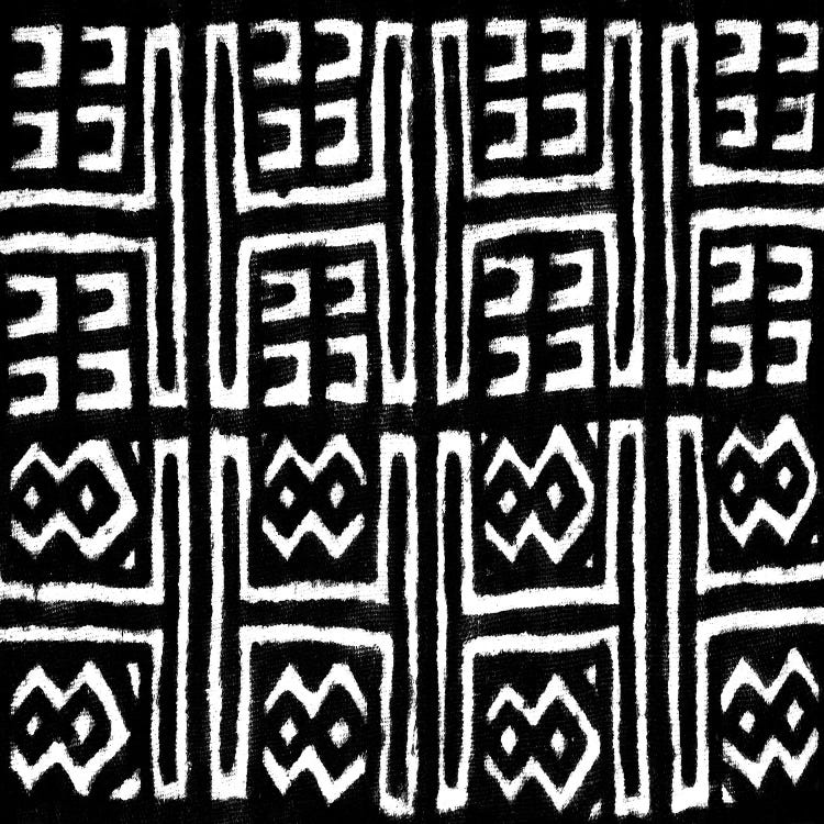 Mudcloth Black Geometric Design VII