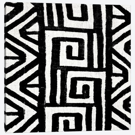Mudcloth Black Geometric Design VIII Canvas Print #ERO95} by Ellie Roberts Canvas Artwork