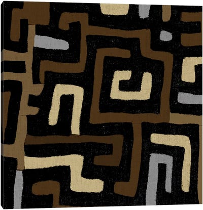 Mudcloth Geometric Design I Canvas Art Print - Tribal Patterns