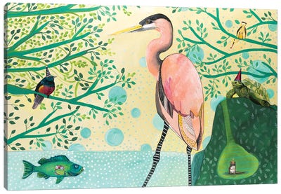 Animal Celebration Canvas Art Print - Crane Art