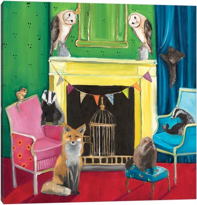 Animal House Canvas Art Print - Badger Art