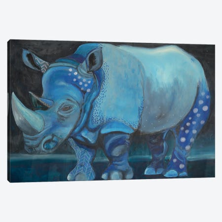 Blue Rhino Canvas Print #ERZ17} by Emily Reid Canvas Art Print