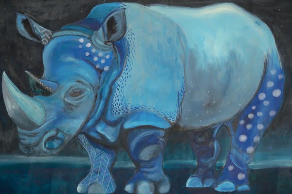 Rhinoceroses: Blue Rhino by Emily Reid